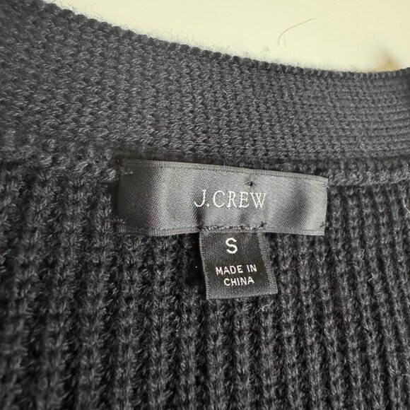 J.Crew V-Neck Cashmere Cotton-Blend Cardigan – Black - Picture 8 of 12